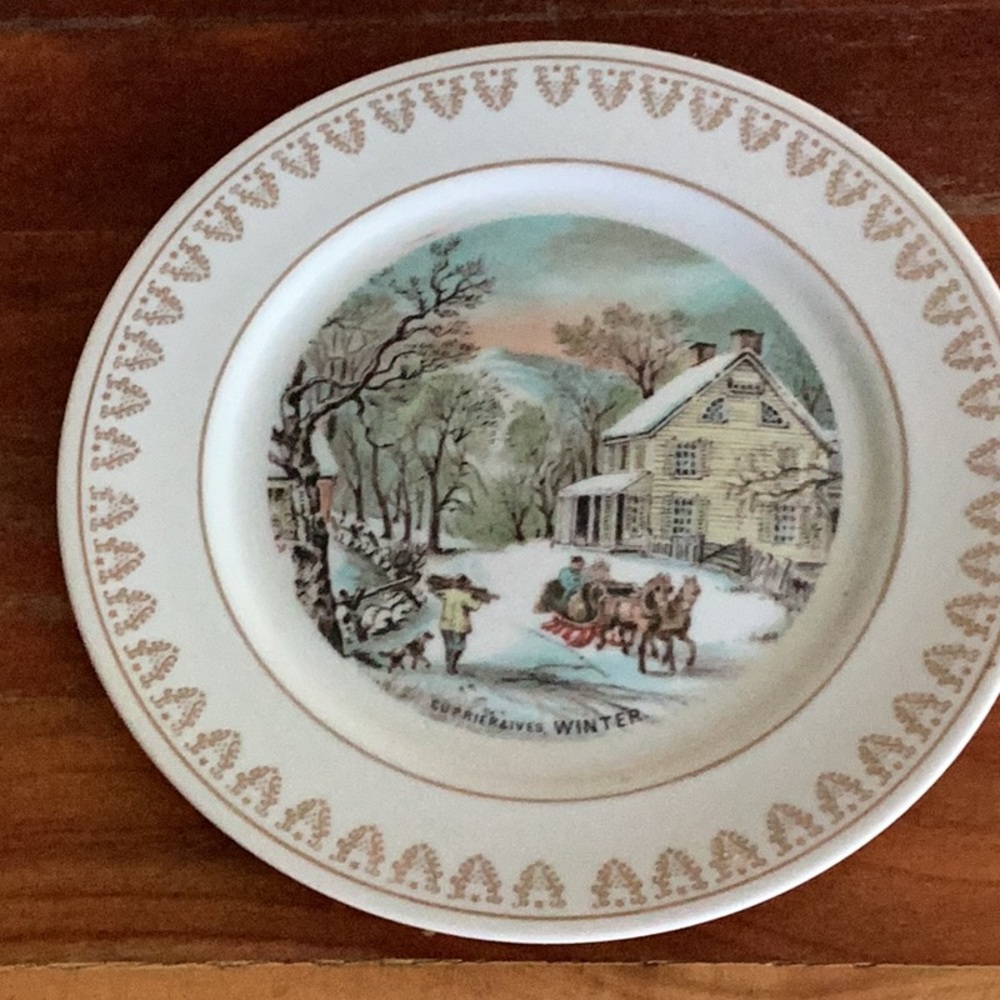 CURRIER & IVES  Seasonal Plates, Winter & Summer Decor  …
